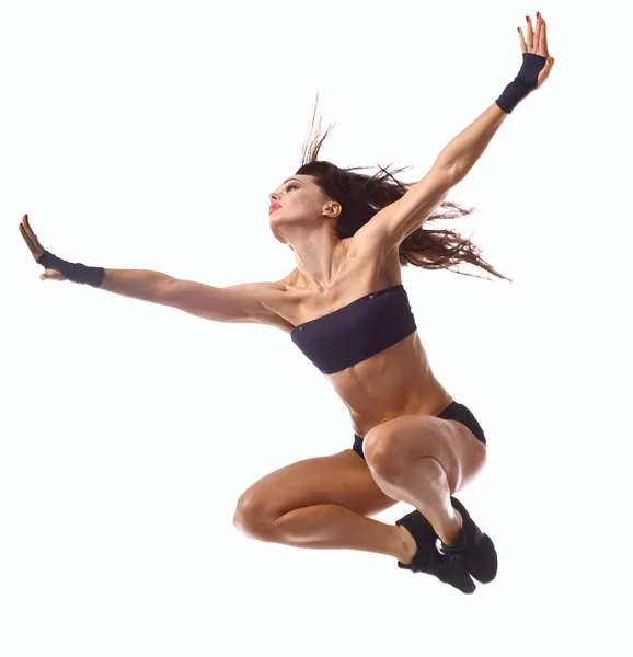 Stylish and young modern style dancer jumping — Stock Photo, Image