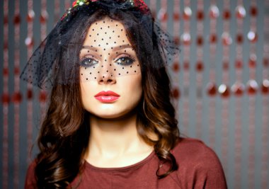 güzel bir kadın Retro portresi. Vintage tarzı