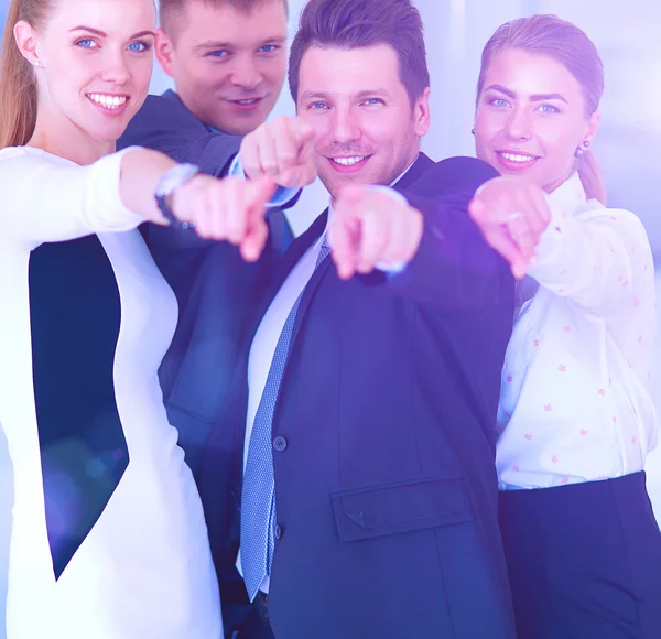 Group of business people pointing to you — Stock Photo, Image