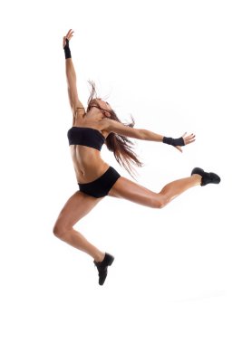 şık ve genç modern stil dansçı atlama