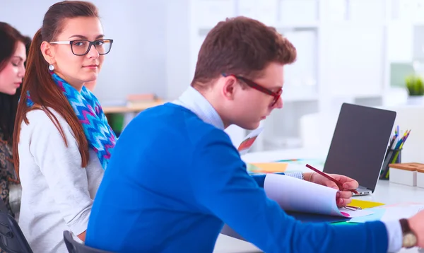 Young business people working at office on new project — Stock Photo, Image