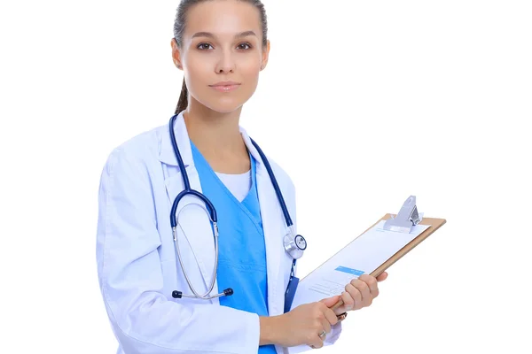 Female doctor with clipboard — Stock Photo, Image