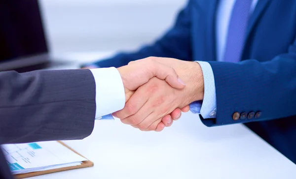 Business people shaking hands, finishing up a meeting — Stock Photo, Image