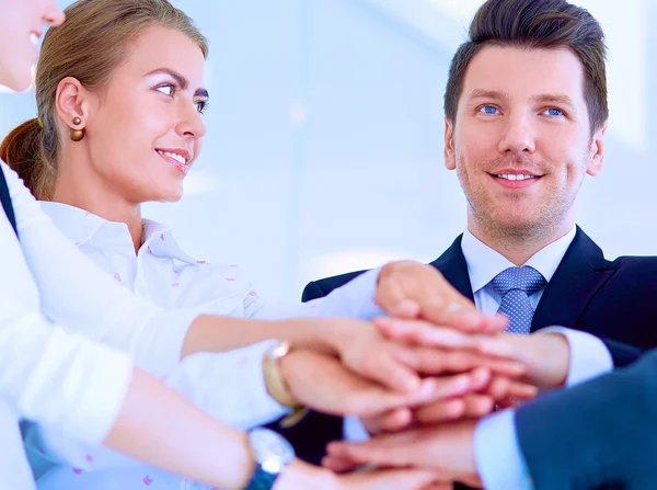 Business people with their hands together in a circle — Stock Photo, Image