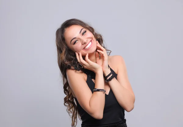 Portrait of a beautiful woman with necklace — Stock Photo, Image