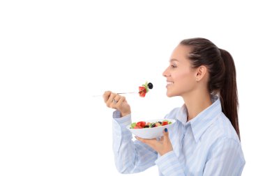 sağlıklı yemek yeme bir güzel kız