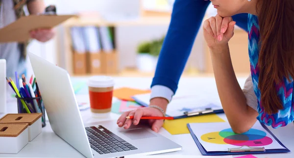 Young business people working at office on new project — Stock Photo, Image