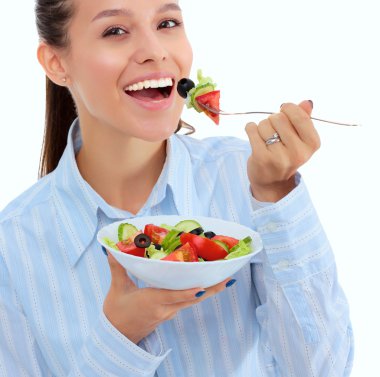 sağlıklı yemek yeme bir güzel kız