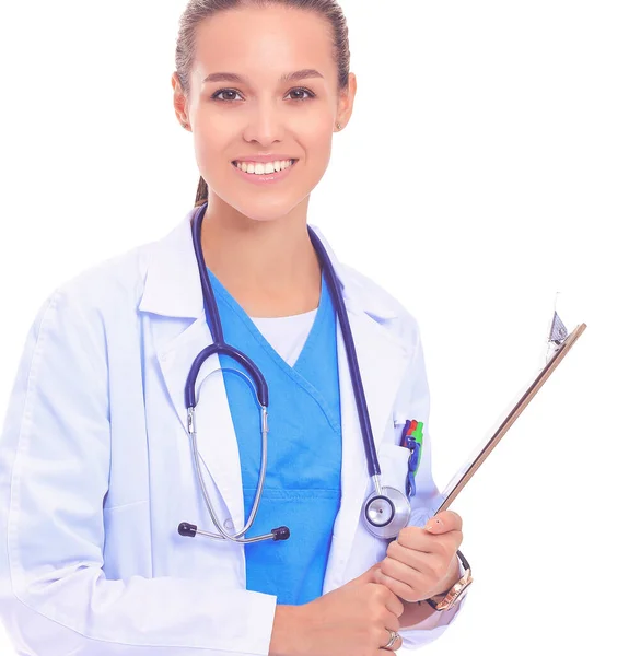 Female doctor with clipboard. Woman doctor — Stock Photo, Image