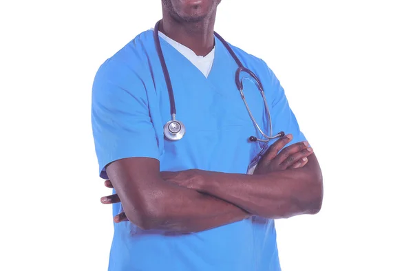Ritratto di un medico isolato su sfondo bianco. Dottore. Clinica — Foto Stock