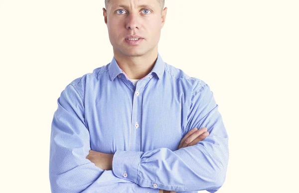 Retrato del exitoso hombre de negocios. Aislado sobre fondo gris — Foto de Stock