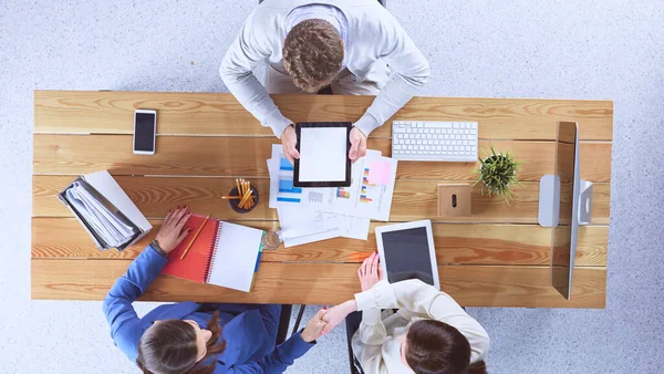 Business people shaking hands during meeting in office — Stock Photo, Image