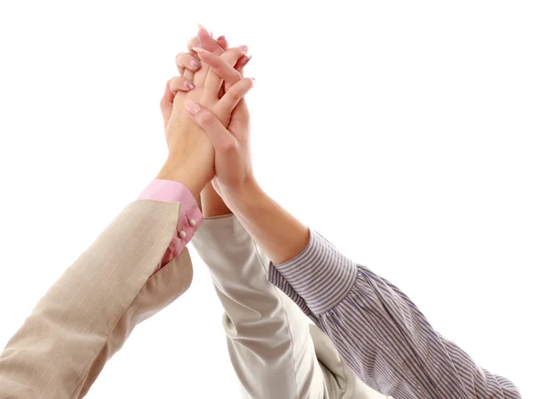 Pile of hands, holding together — Stock Photo, Image