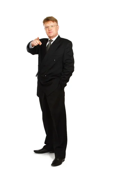 Closeup of a businessman pointing at you , isolated on white — Stock Photo, Image