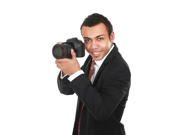 Fotografo professionista sorridente — Foto Stock