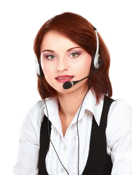Mooie zakenvrouw met headset. callcenter — Stockfoto