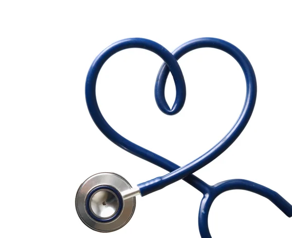 Bir kalp, yukarıdan şekillendirme stetoskop — Stok fotoğraf