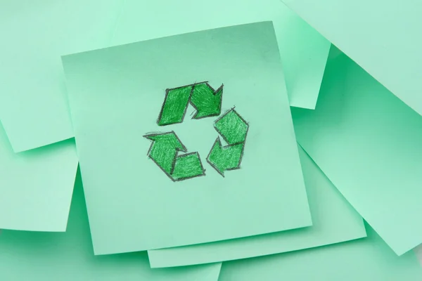 Notiz mit weniger Recycling — Stockfoto