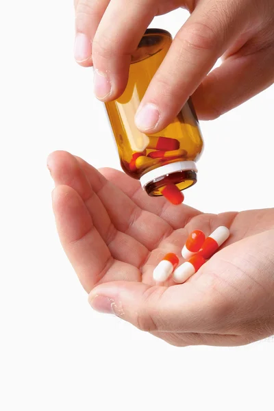 Pills in Hands — Stock Photo, Image