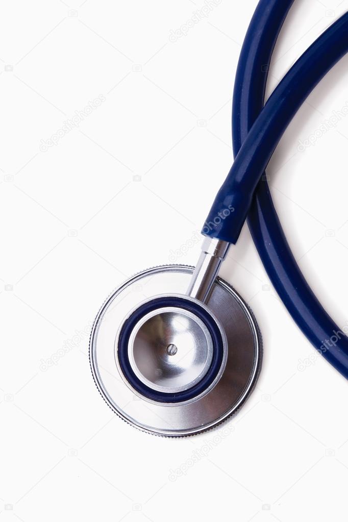 Blue stethoscope, closeup