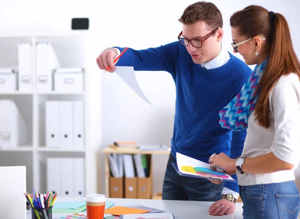 Young business people working at office on new project — Stock Photo, Image