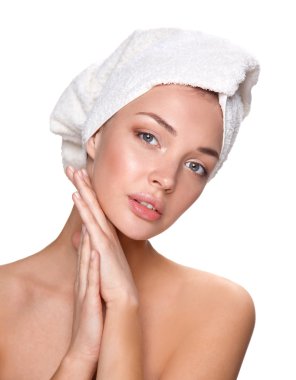 güzel sağlıklı kadın teninin dokunmadan