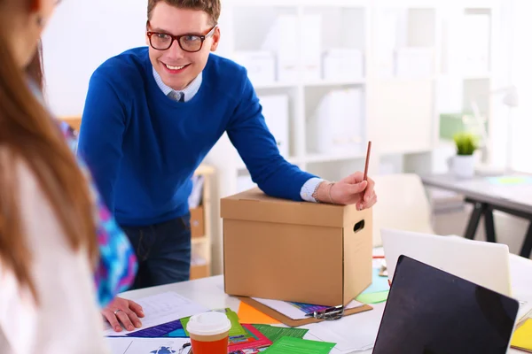 Young business people working at office on new project — Stock Photo, Image