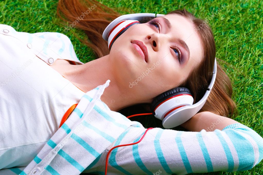 Woman listening to the music
