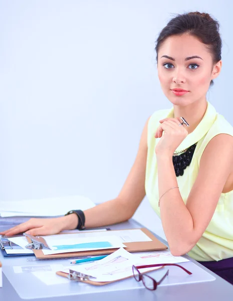 Modern young fashion designer working at studio. — Stock Photo, Image