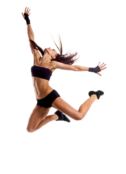 Stylish and young modern style dancer jumping — Stock Photo, Image