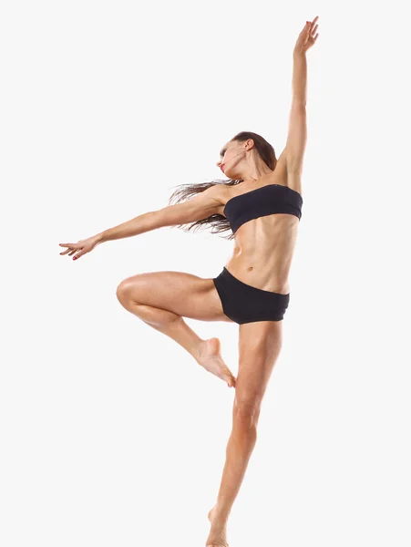 Şık ve genç modern stil dansçı atlama — Stok fotoğraf