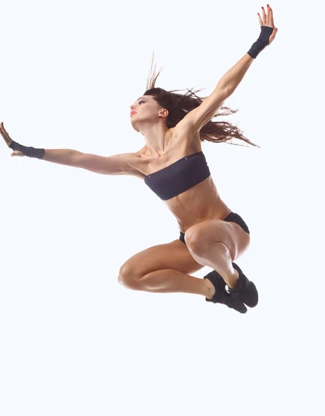 Stylish and young modern style dancer jumping — Stock Photo, Image