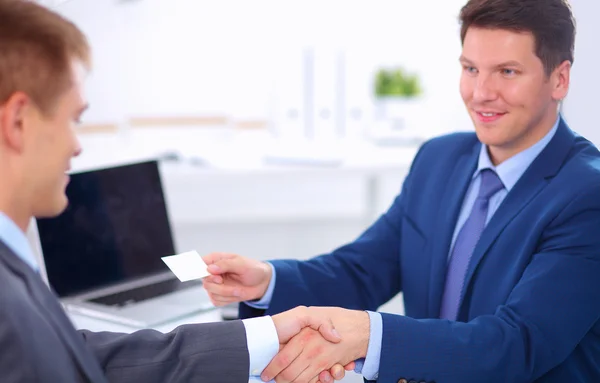 Business people shaking hands, finishing up a meeting — Stock Photo, Image