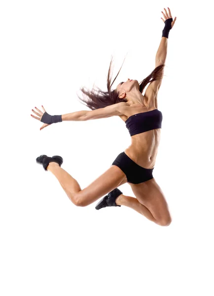 Stylish and young modern style dancer jumping — Stock Photo, Image