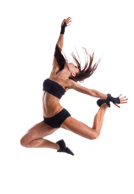 şık ve genç modern stil dansçı atlama 