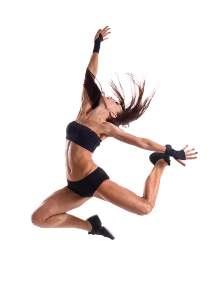 Stylish and young modern style dancer jumping — Stock Photo, Image