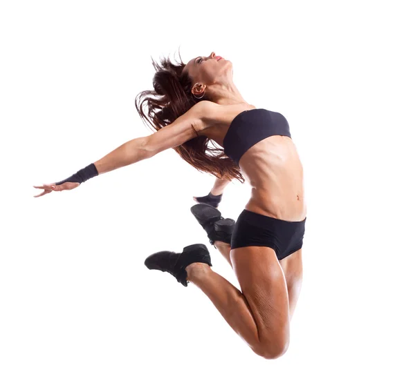 Stylish and young modern style dancer jumping — Stock Photo, Image