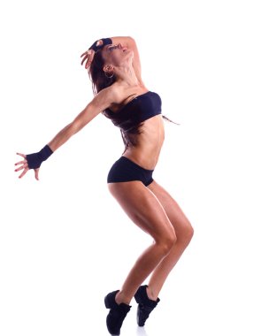 şık ve genç modern stil dansçı atlama 