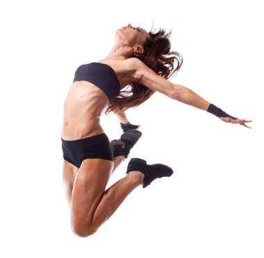 şık ve genç modern stil dansçı atlama 