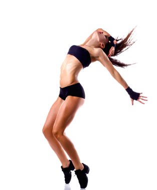 şık ve genç modern stil dansçı atlama 