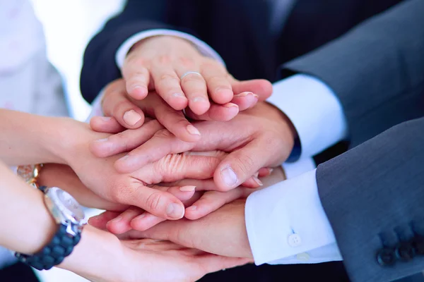 Business people with their hands together in a circle — Stock Photo, Image