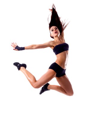 şık ve genç modern stil dansçı atlama 