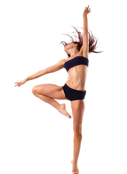 Stylish and young modern style dancer jumping — Stock Photo, Image