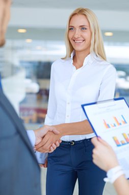 Birbirleri ile el sıkışan iki başarılı iş adamı