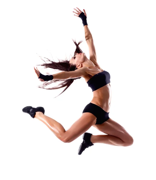 Stylish and young modern style dancer jumping — Stock Photo, Image