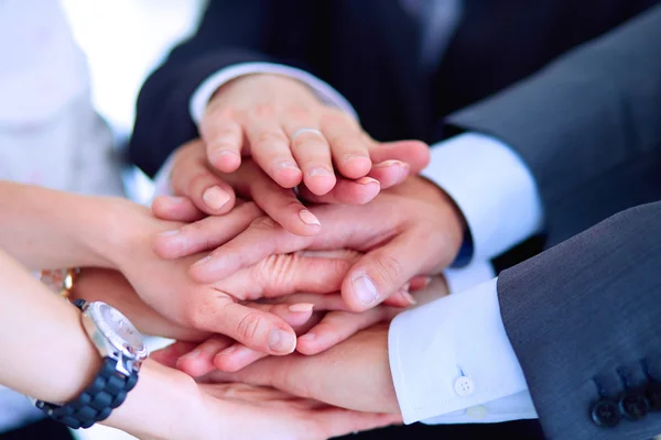 Business people with their hands together in a circle — Stock Photo, Image