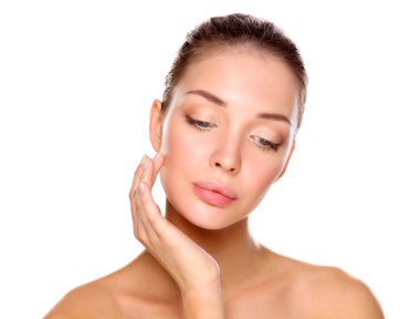 güzel sağlıklı kadın teninin dokunmadan