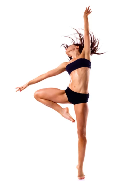 Salto di ballerino di stile moderno elegante e giovane — Foto Stock