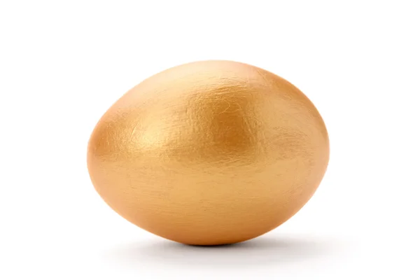 孤立在白色背景下的金色蛋状物 — 图库照片