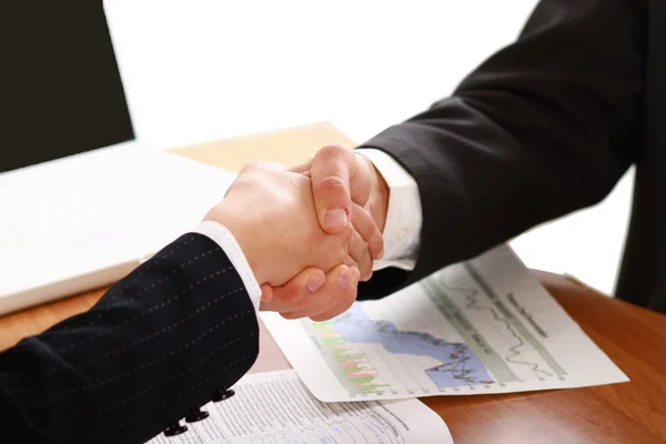 Handdruk van zakenpartners. — Stockfoto